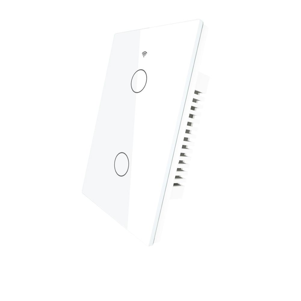 Apagador Inteligente Wifi Blanco De 2 Botones No Requiere Neutro